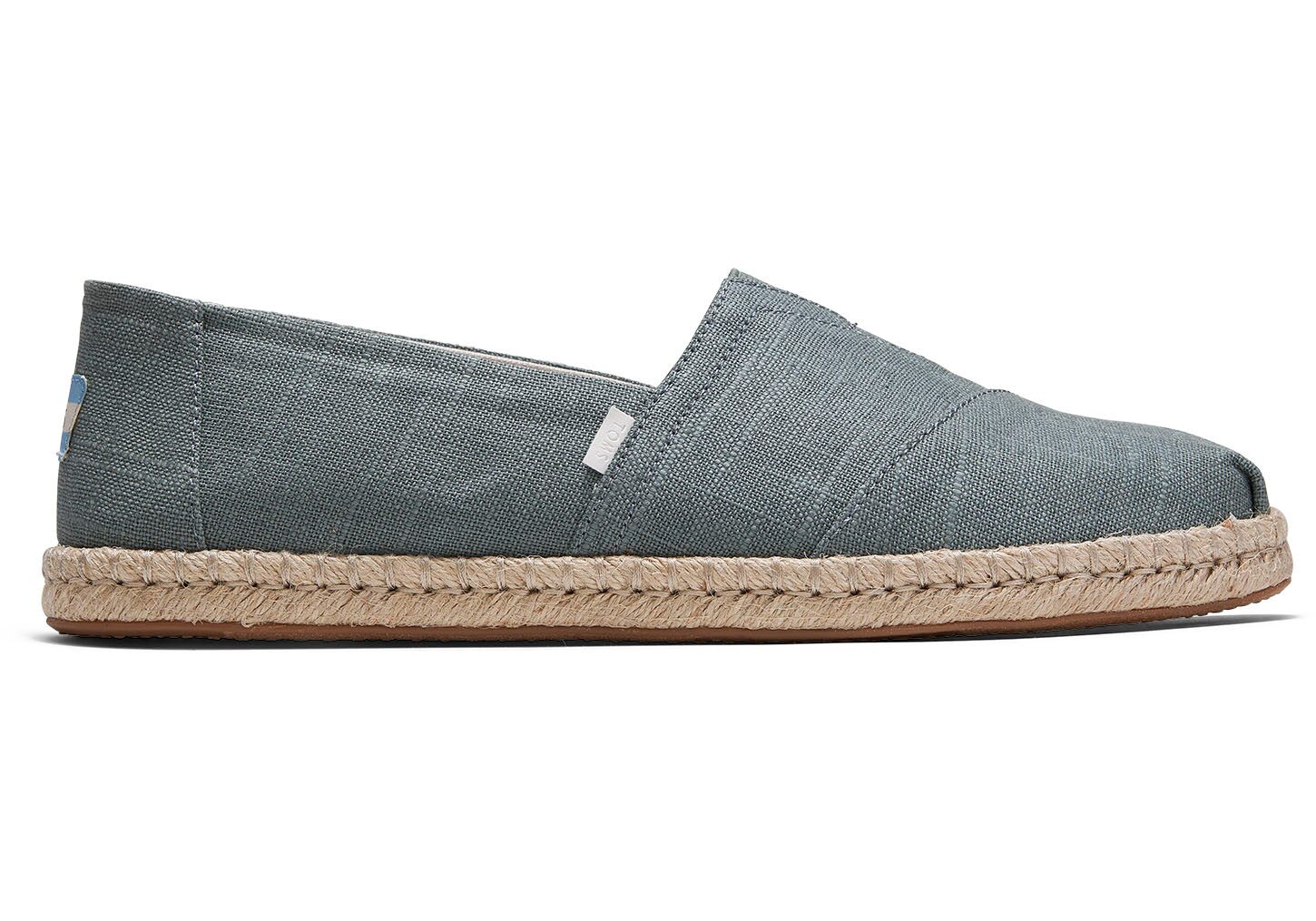 Toms Linen - Mens Alpargata Espadrilles - Green - NZ - 201469CQZ